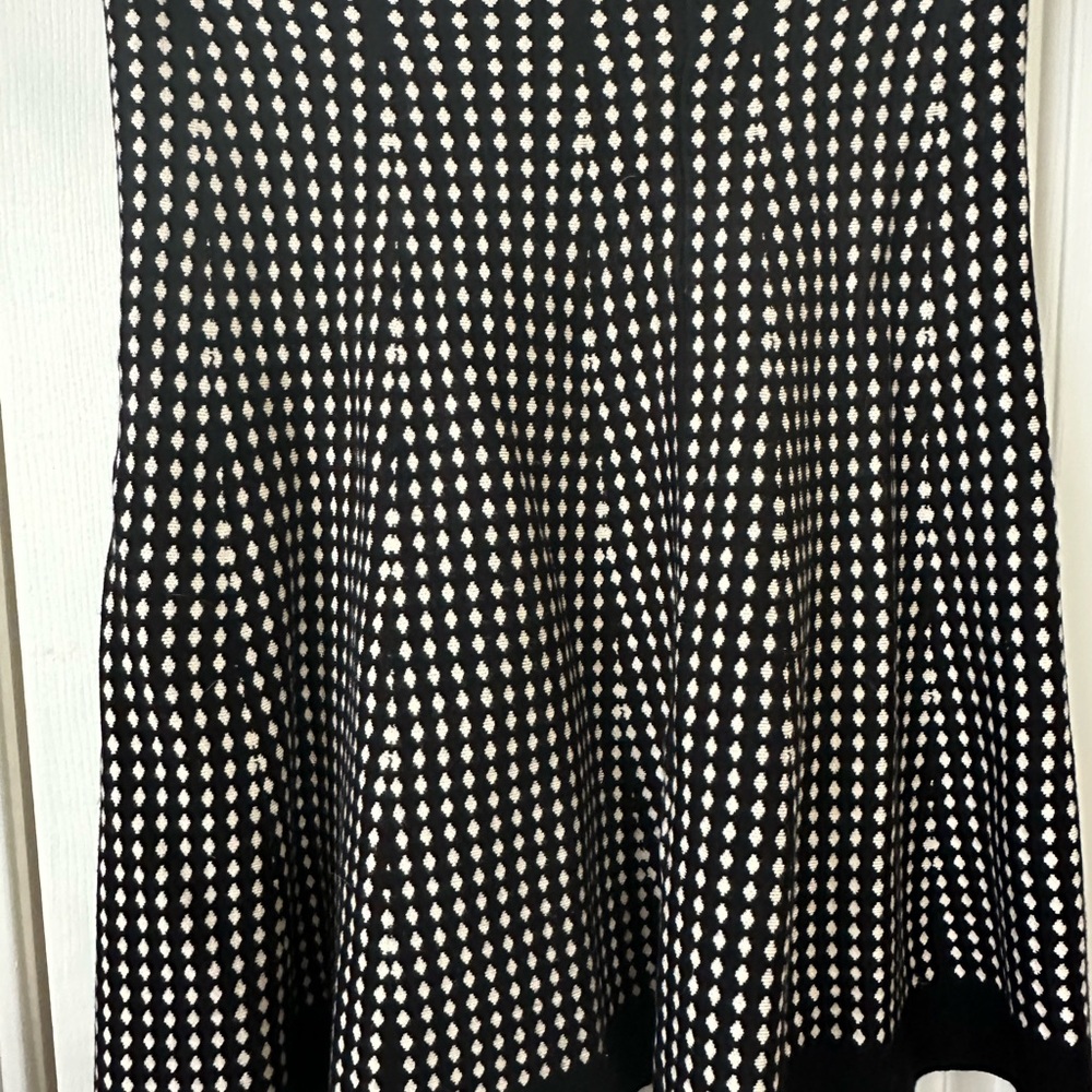 Max Studio Black and White Midi A-Line Skirt